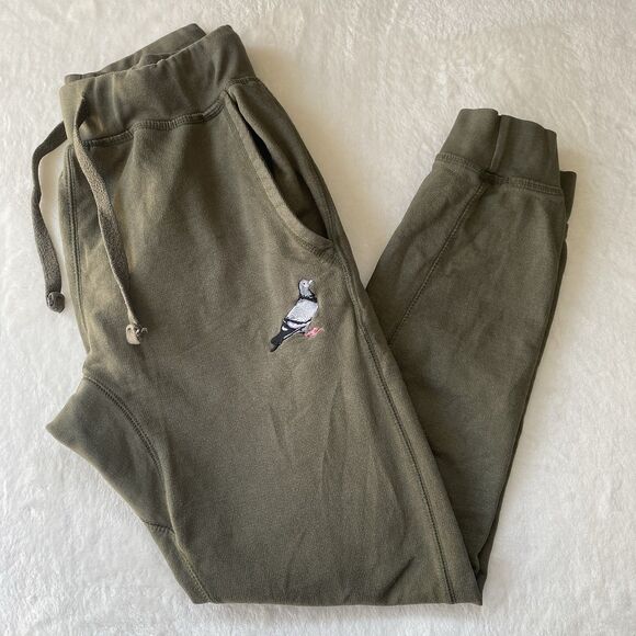 Staple Pigeon Sweatpants Military Green Small Jogger Embroidered Tapered Tyson - Picture 1 of 14